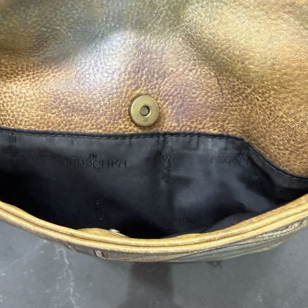 Vintage Aruschka Genuine Leather Artistic Shoulder Bag Crossbody Multicolor - Picture 7 of 14